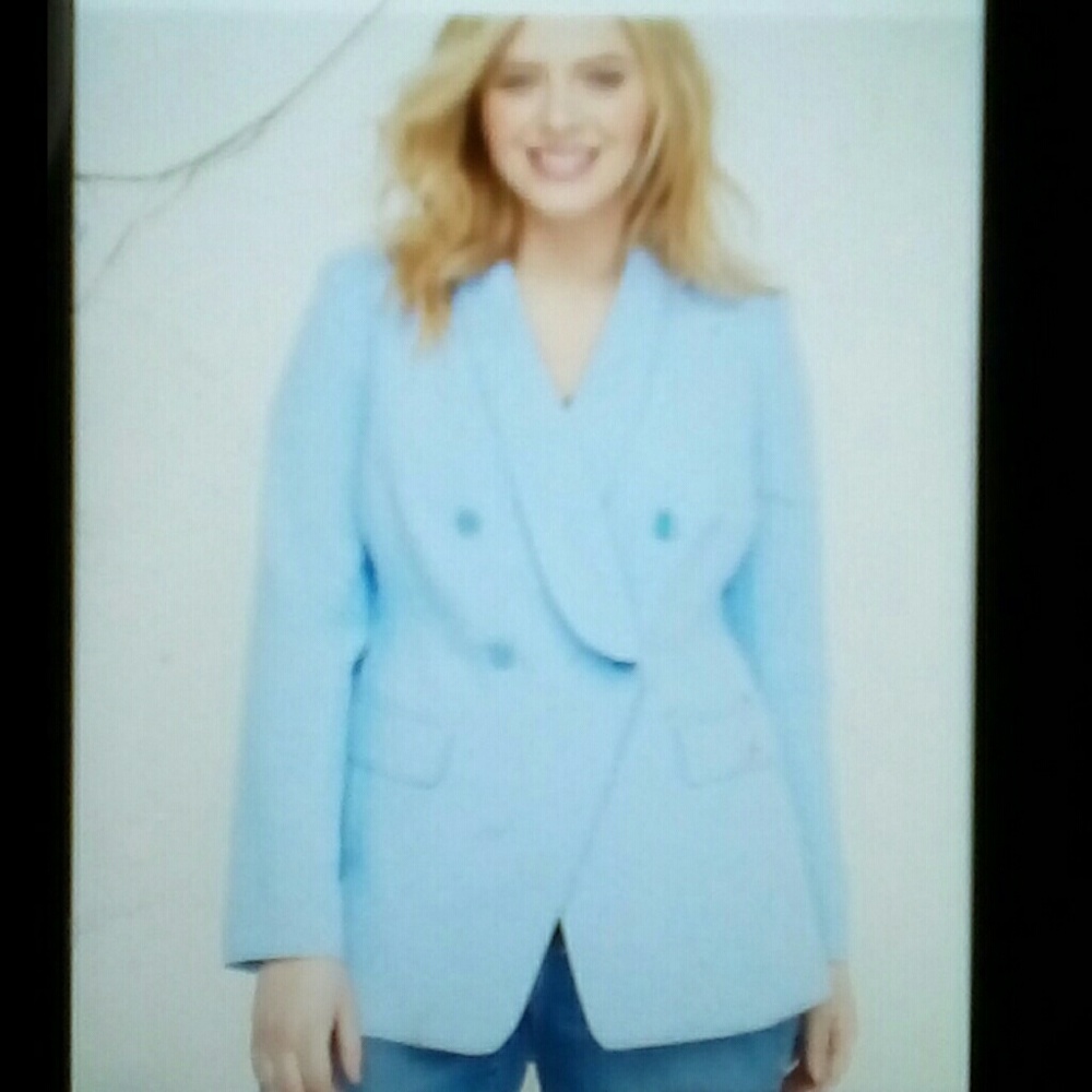 COPY - LANE BRYANT BLUE LILAC MODERN STRETCH BLAZ…